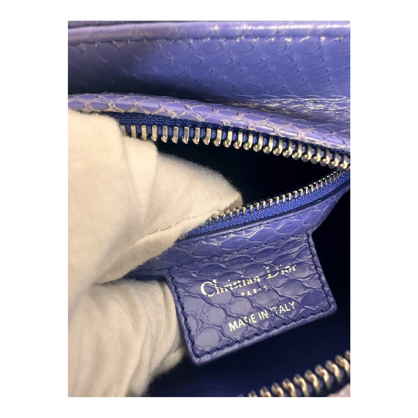 Christian Dior Snakeskin Medium Lady Dior Lavender