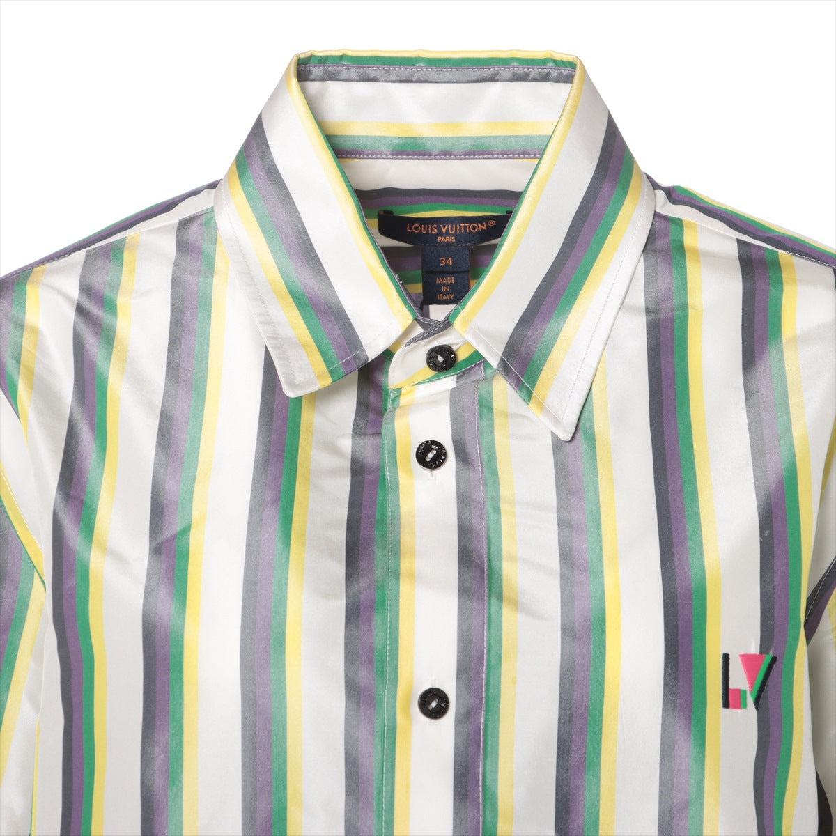 Louis Vuitton 24SS Silk Shirt 34 Multicolor RW241WB Multicolor Stripe