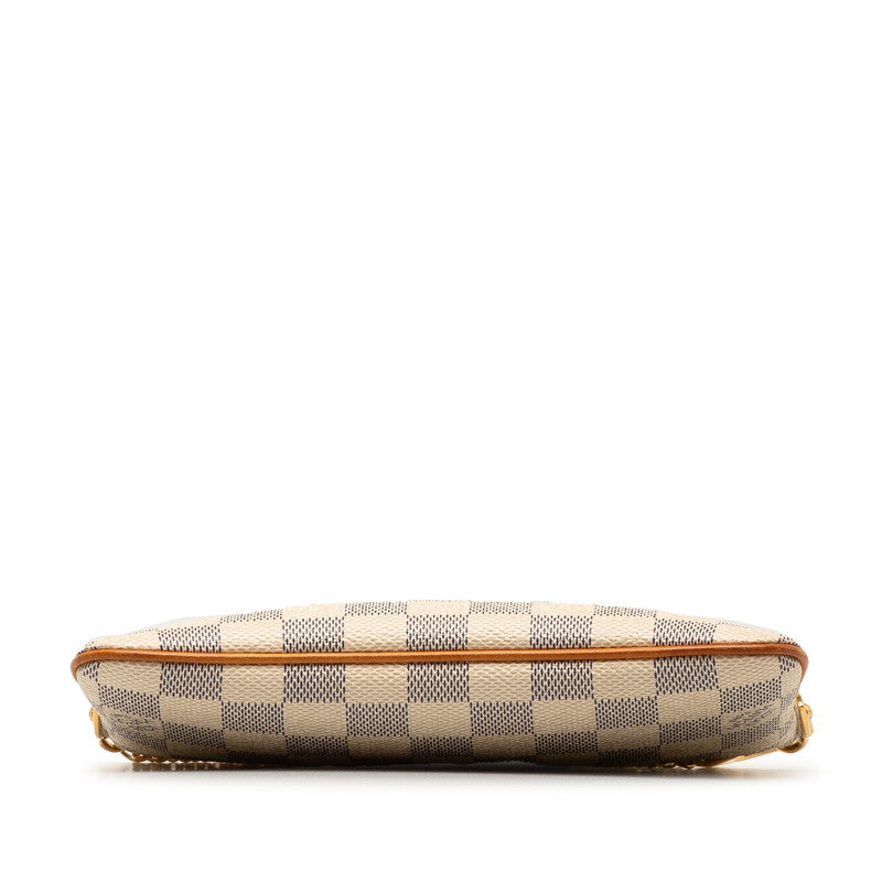 Louis Vuitton Damier Azur Poschet Milla MM Accessory Pouch N60027 White PVC Leather Louis Vuitton