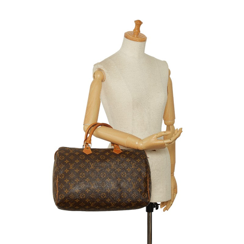 Louis Vuitton Monogram Speed 35 Handbag M41107 Brown PVC Leather Louis Vuitton