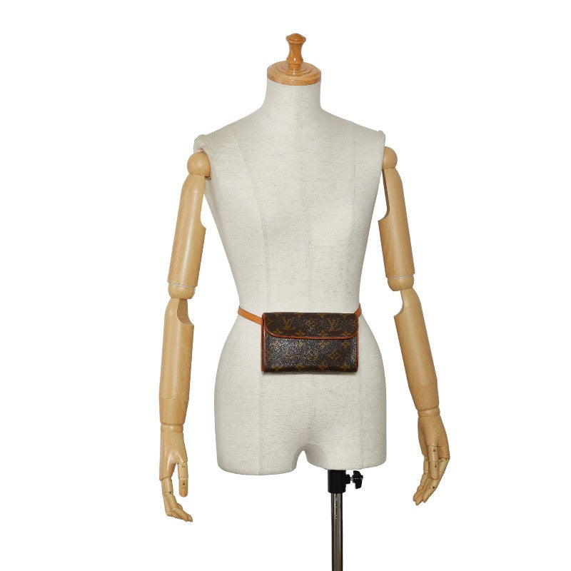 Louis Vuitton Monogram Poschet Florentine Body Bag West Bag M51855 Brown PVC Leather Louis Vuitton
