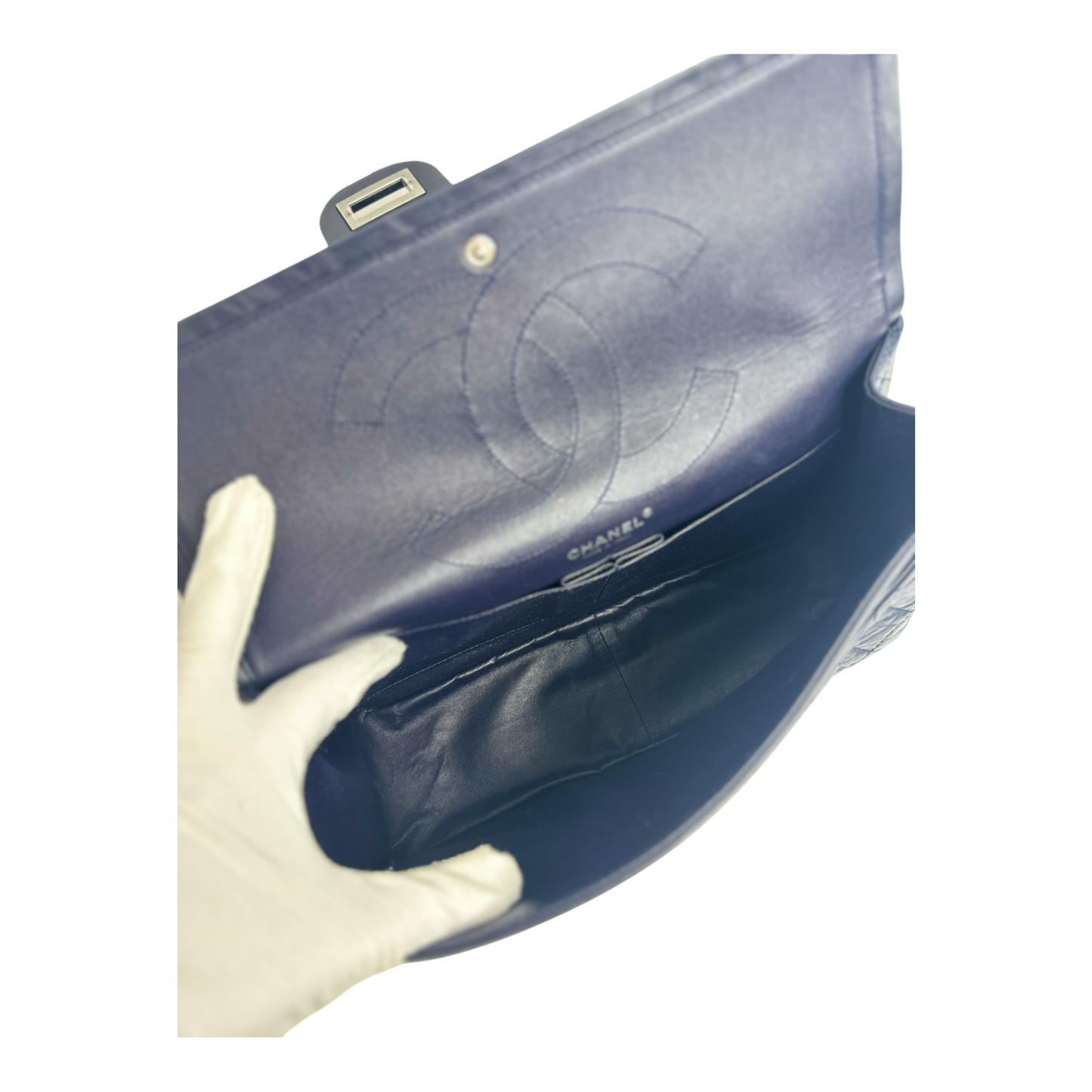 Chanel Aged Calfskin Quilted 2.55 Reissue 227 Flap Dark Blue
