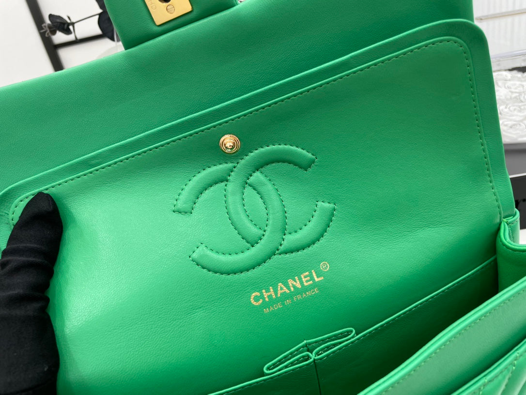 CHL Chevron Mini Rectangular Classic GlamIap Green Bag For Women 20.5cm/8in