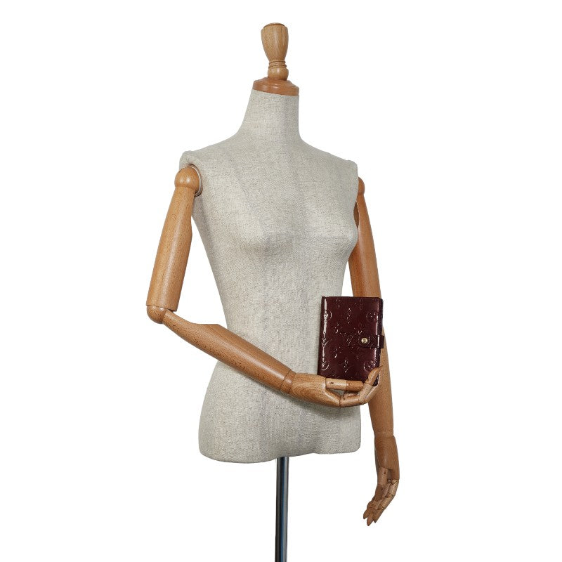 Louis Vuitton Monogram Verney Agenda PM Handbook Cover R21072 Amarant Brown Pearl Patent Leather Louis Vuitton