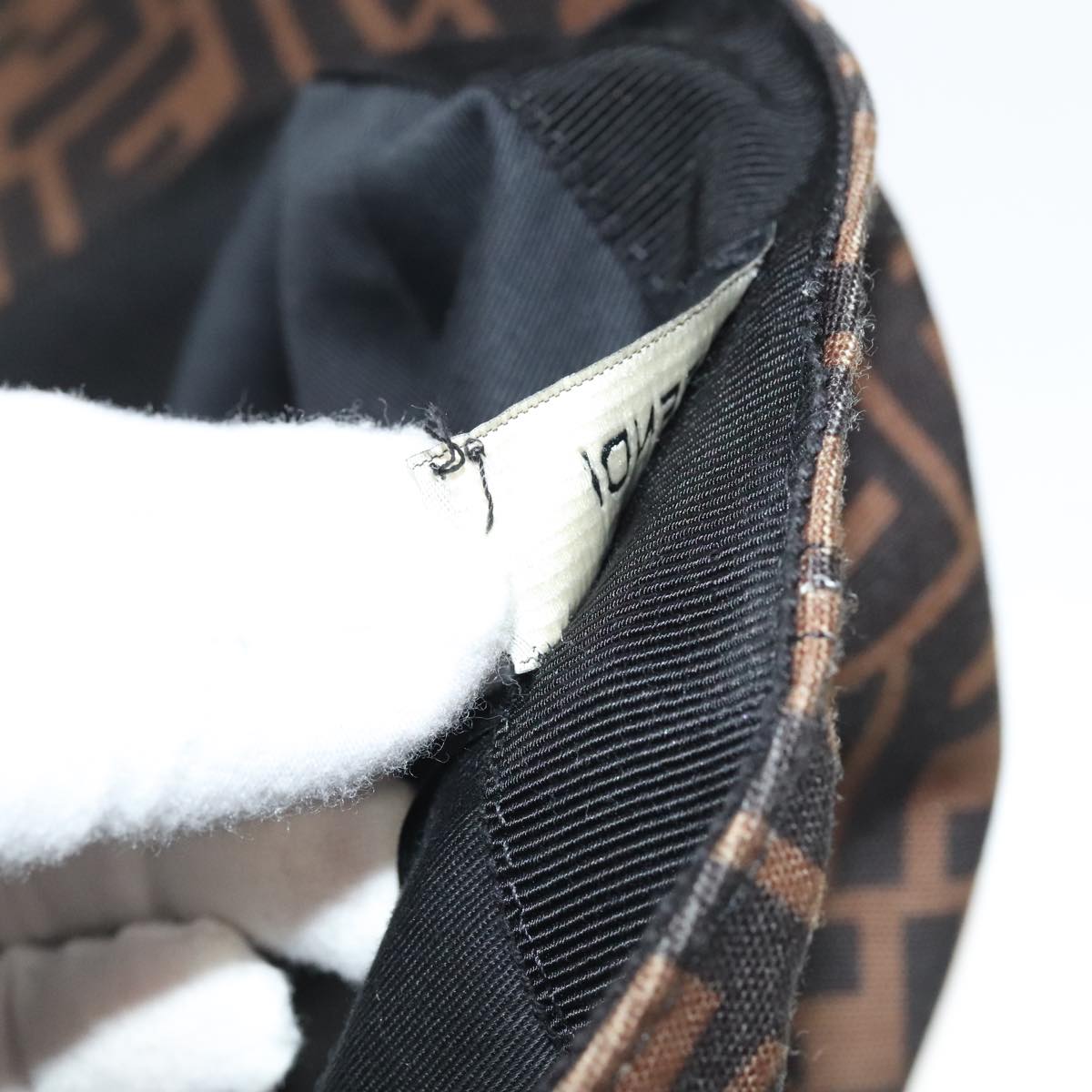 FENDI Zucca Canvas Cap Black Brown 101287
