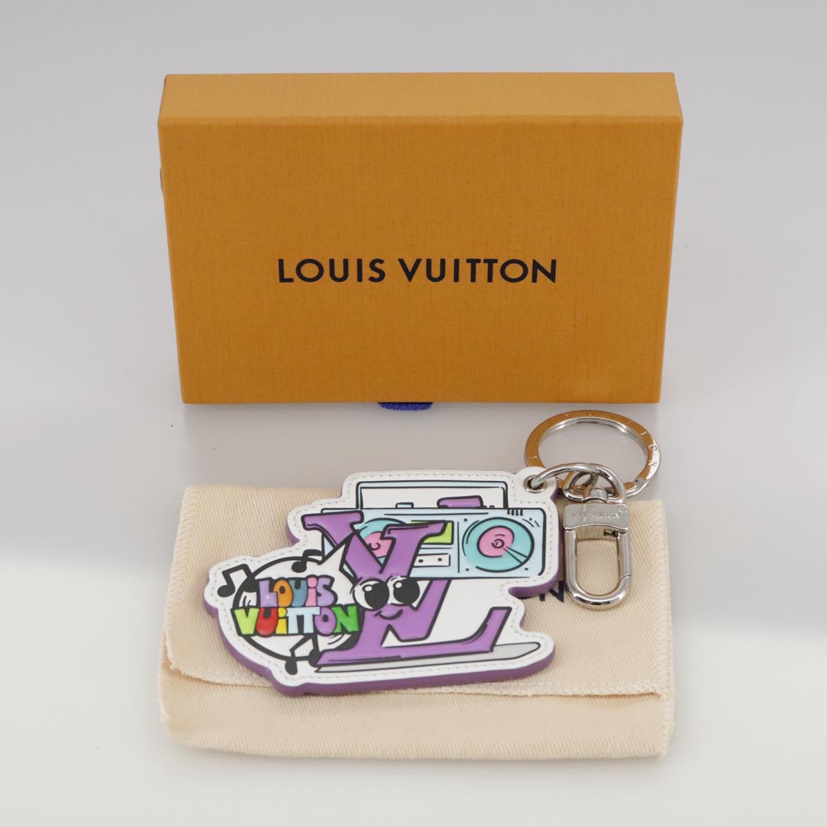 LOUIS VUITTON Monogram Comics Key Holder Purple MP3456 LV 101584