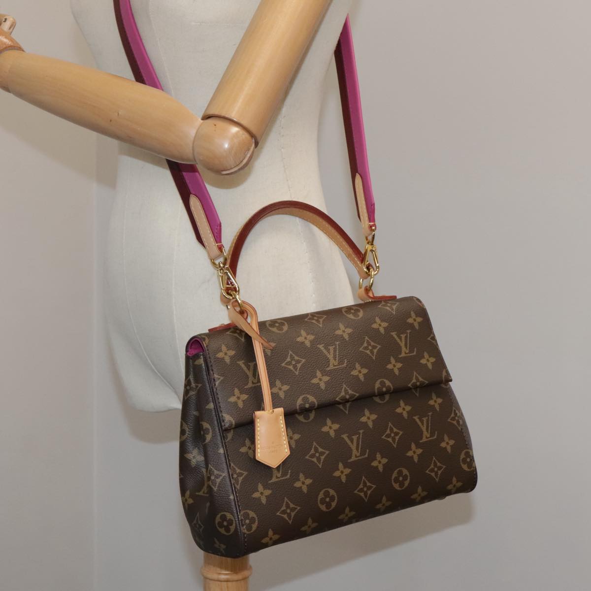 LOUIS VUITTON Monogram Cluny BB Hand Bag 2way M42738 LV 103374A