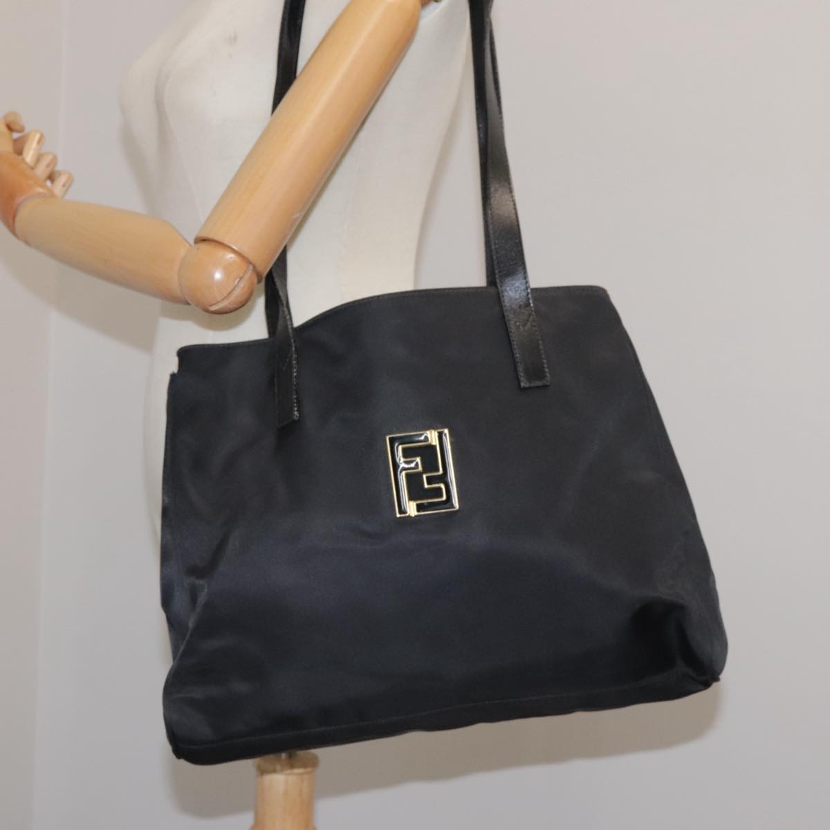 FENDI Shoulder Bag Nylon Black 103390