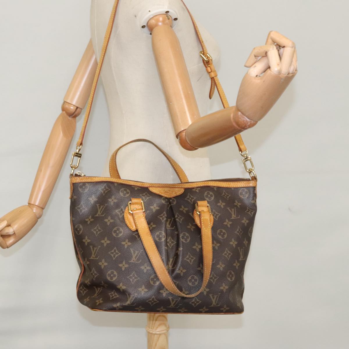 LOUIS VUITTON Monogram Palermo PM Tote Bag M40145 LV 103859