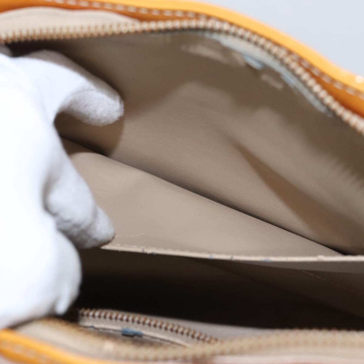 LOUIS VUITTON Monogram Vernis Houston Hand Bag Beige M91004 LV 103973