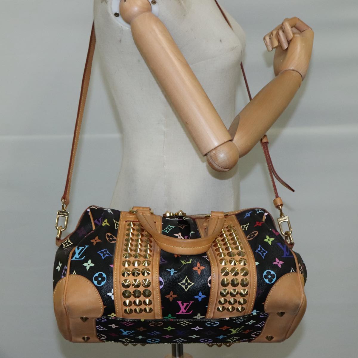 LOUIS VUITTON Monogram Multicolor Courtney MM Bag 2way Black M45642 104189