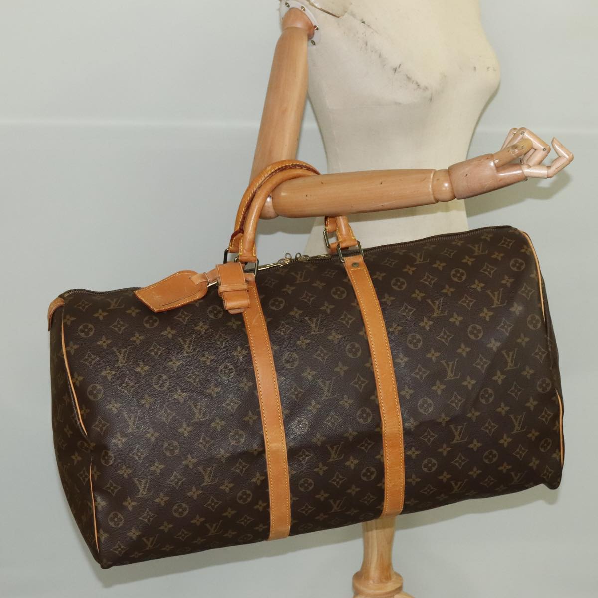 LOUIS VUITTON Monogram Keepall 60 Boston Bag M41422 LV 104892
