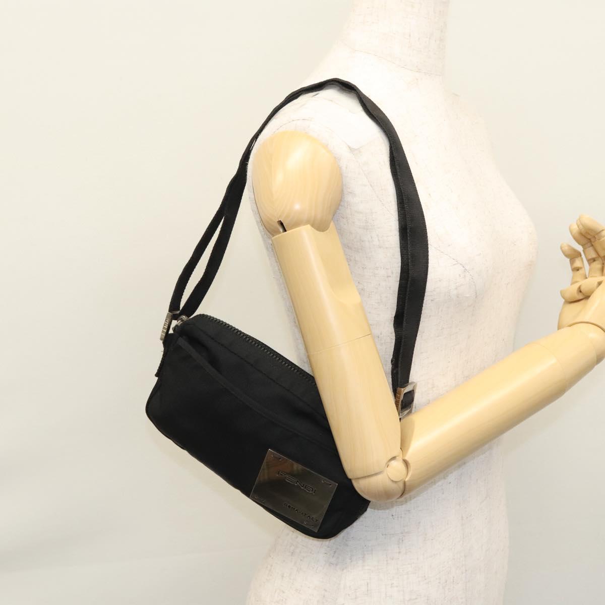FENDI Shoulder Bag Nylon Black 105924