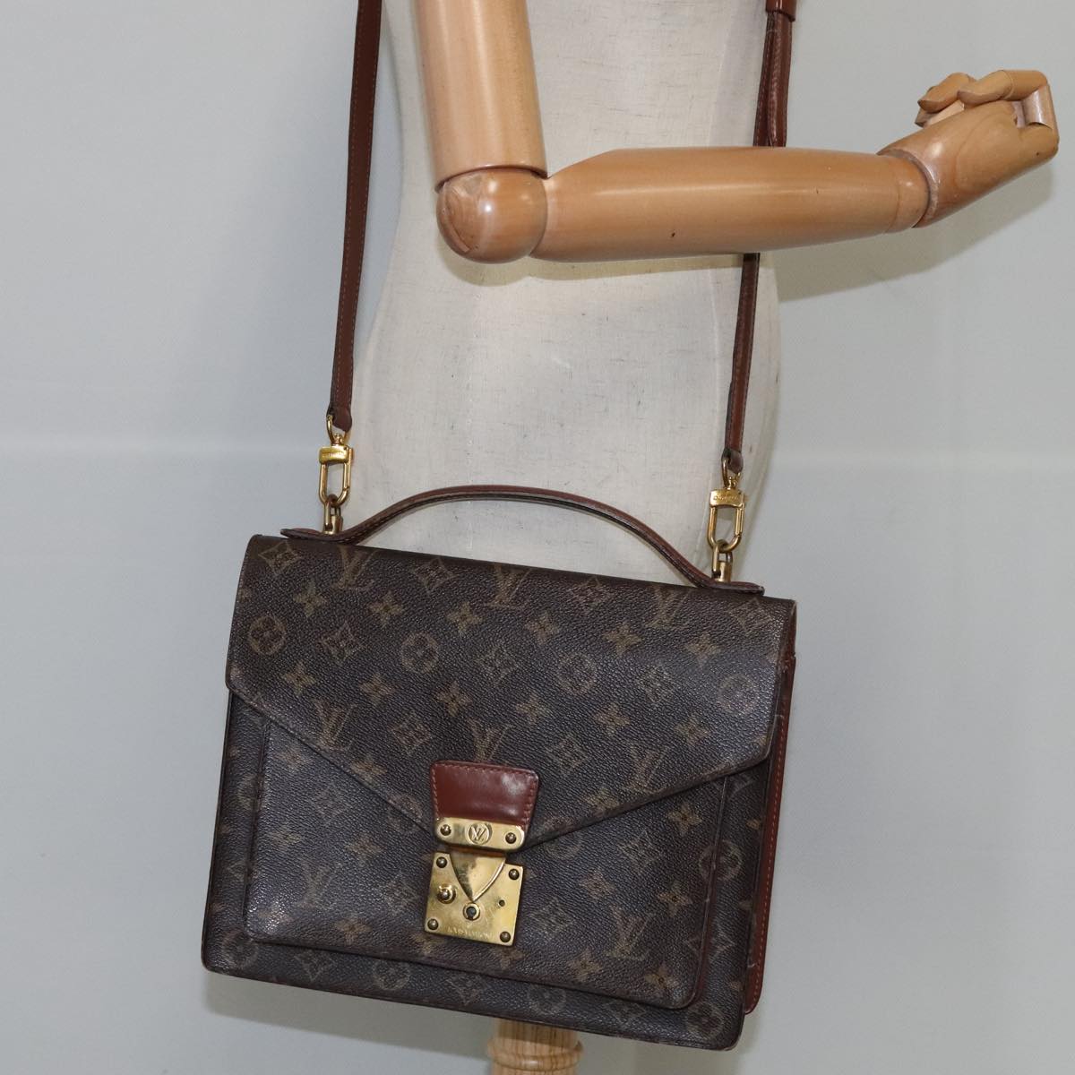 LOUIS VUITTON Monogram Monceau 28 Hand Bag 2way M51185 LV 106412