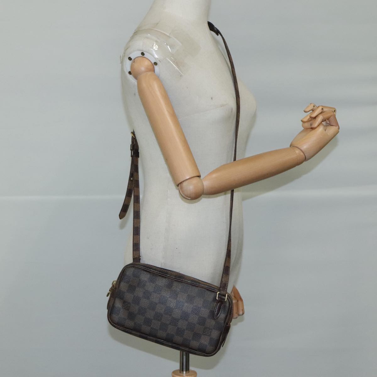 LOUIS VUITTON Damier Ebene Marly Bandouliere Shoulder Bag SPO N51828 107131