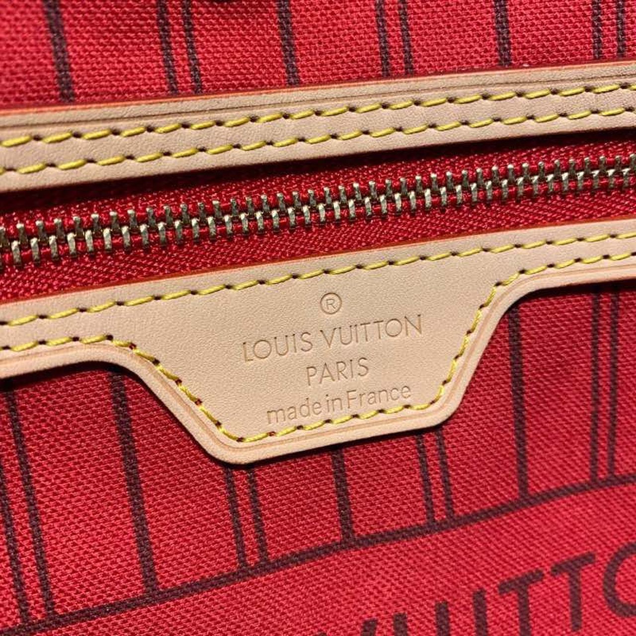 LV Neverfull MM Tote Bag Monogram Canvas GLAMIrise Red For Women, Shoulder Bags 12.2in/31cm LV M41177