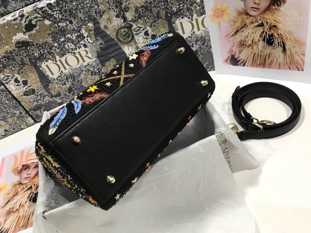 GLAMI MeGLAMIum Lady Bag Gold Toned Hardware Multicolor Black For Women 9.5in/24cm CD