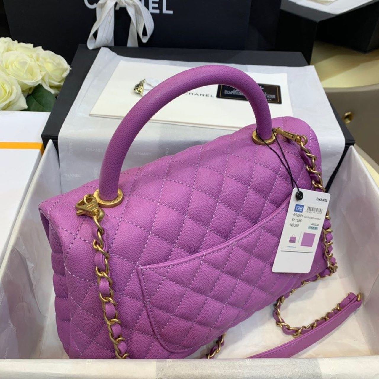 CHLLarge GlamIap Bag With Top Handle Purple For Women, Women’s Handbags, Shoulder And Crossbody Bags 11in/28cm A92991