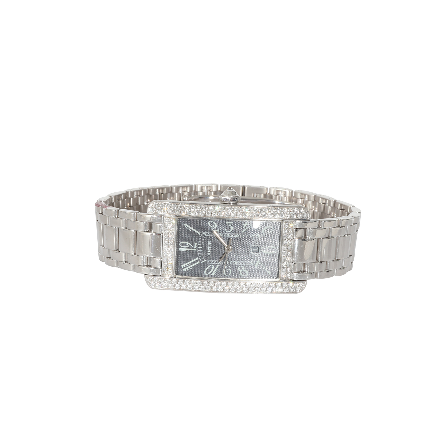 CARTIER Tank Americaine de 2490 Women's Watch in 18k White Gold