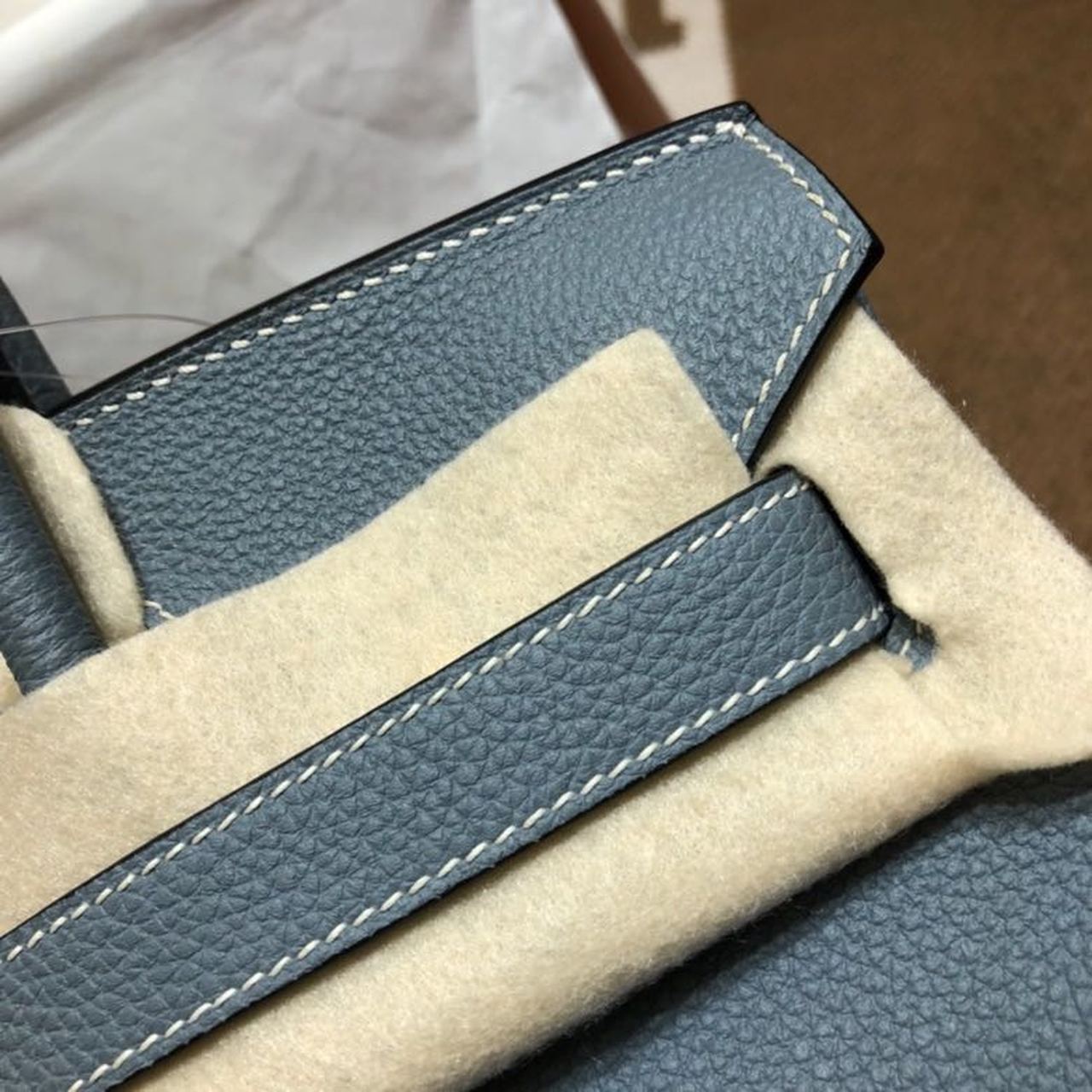 GLAMI Birkin Blue For Women Silver Toned Hardware 13.8in/35cm