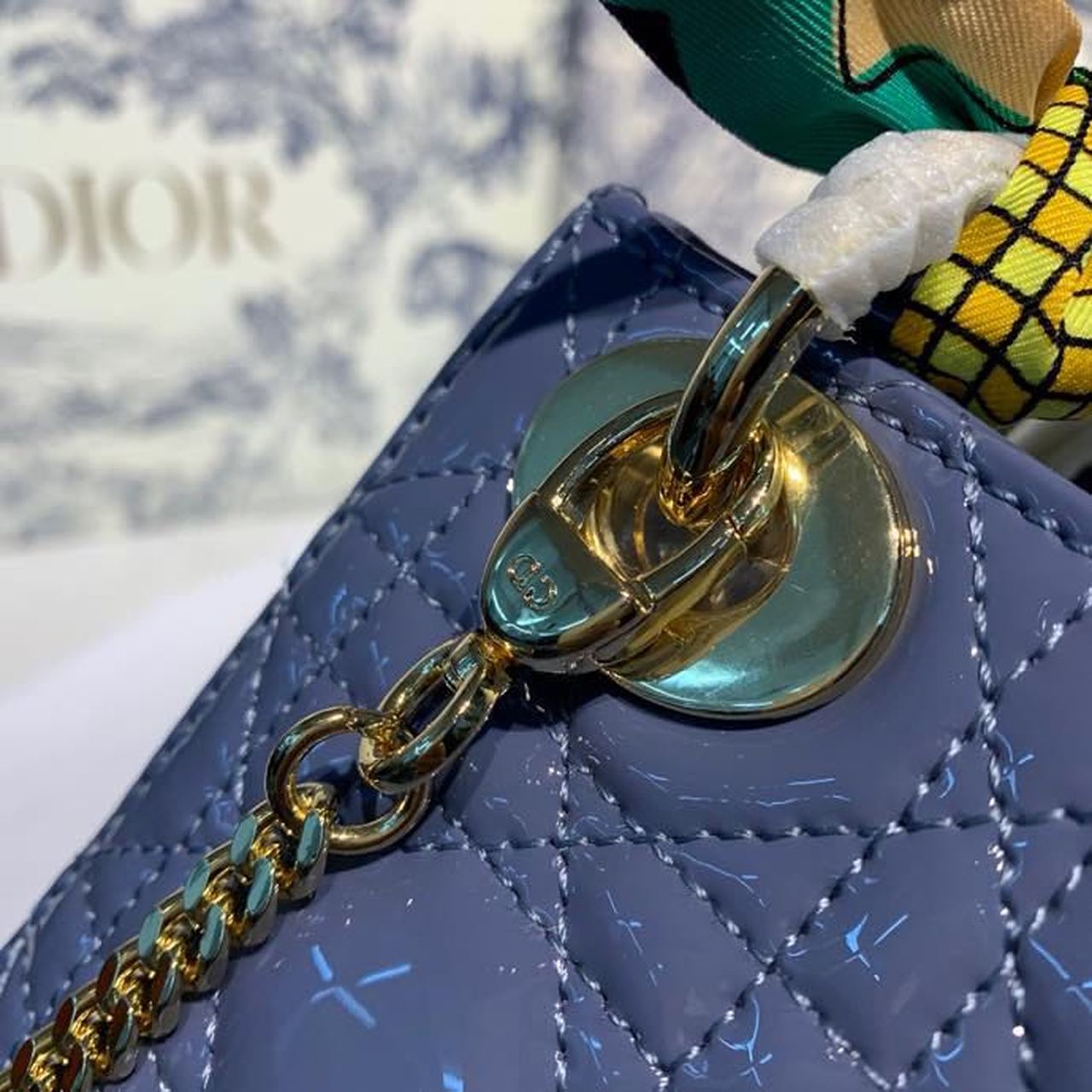 GLAMI Mini Lady Bag with Chain Silver Hardware Spring/Summer Collection, Deep Blue, For Women Women’s Handbags, 18cm CD
