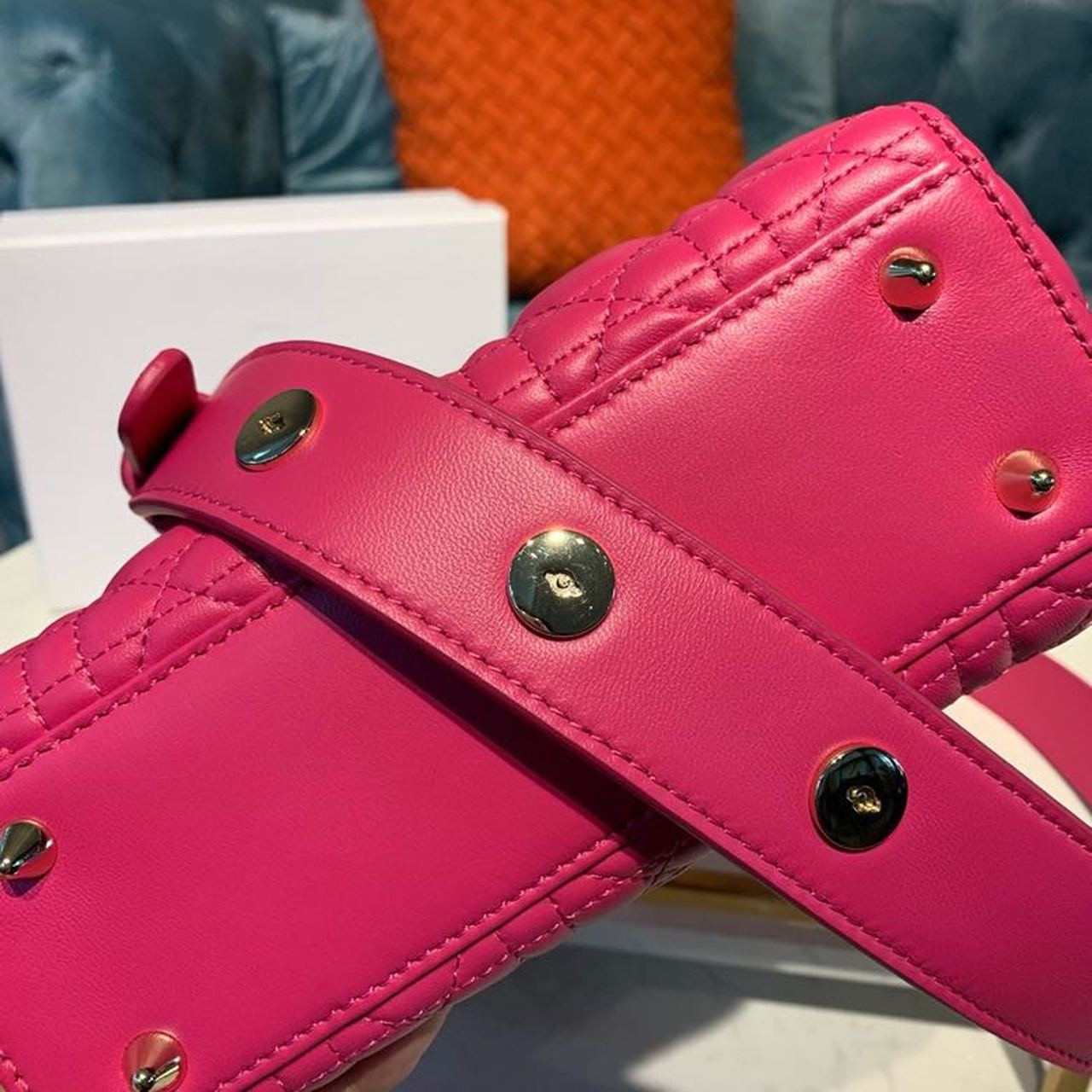 GLAMI Small Lady Bag Gold Toned Hardware Hot Pink For Women 8in/20cm CD