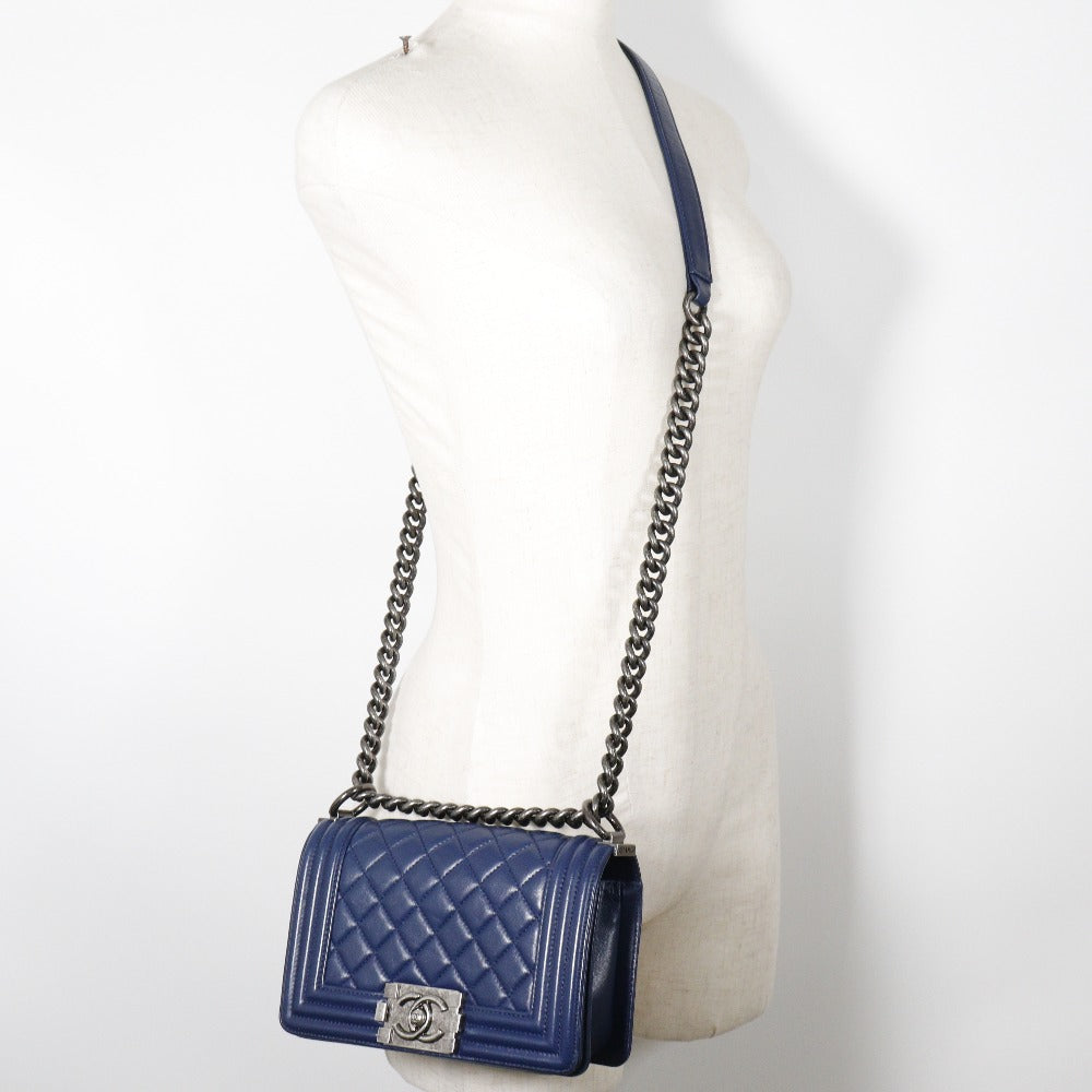 Chanel Blue Leather Shoulder Bag