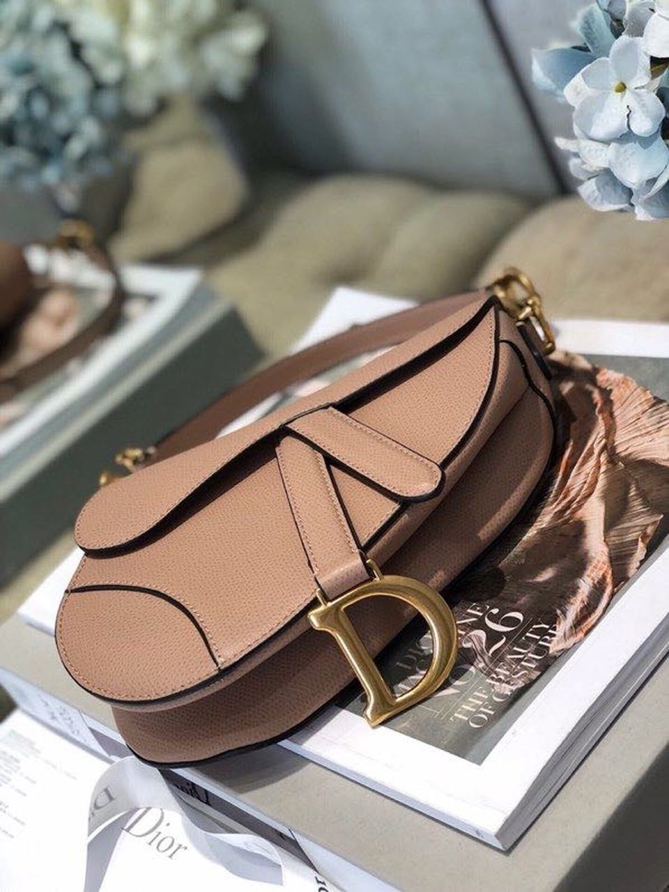 GLAMI Saddle Bag Blush Grained For Women, Women’s Bags 19.5cm/7.6in CD