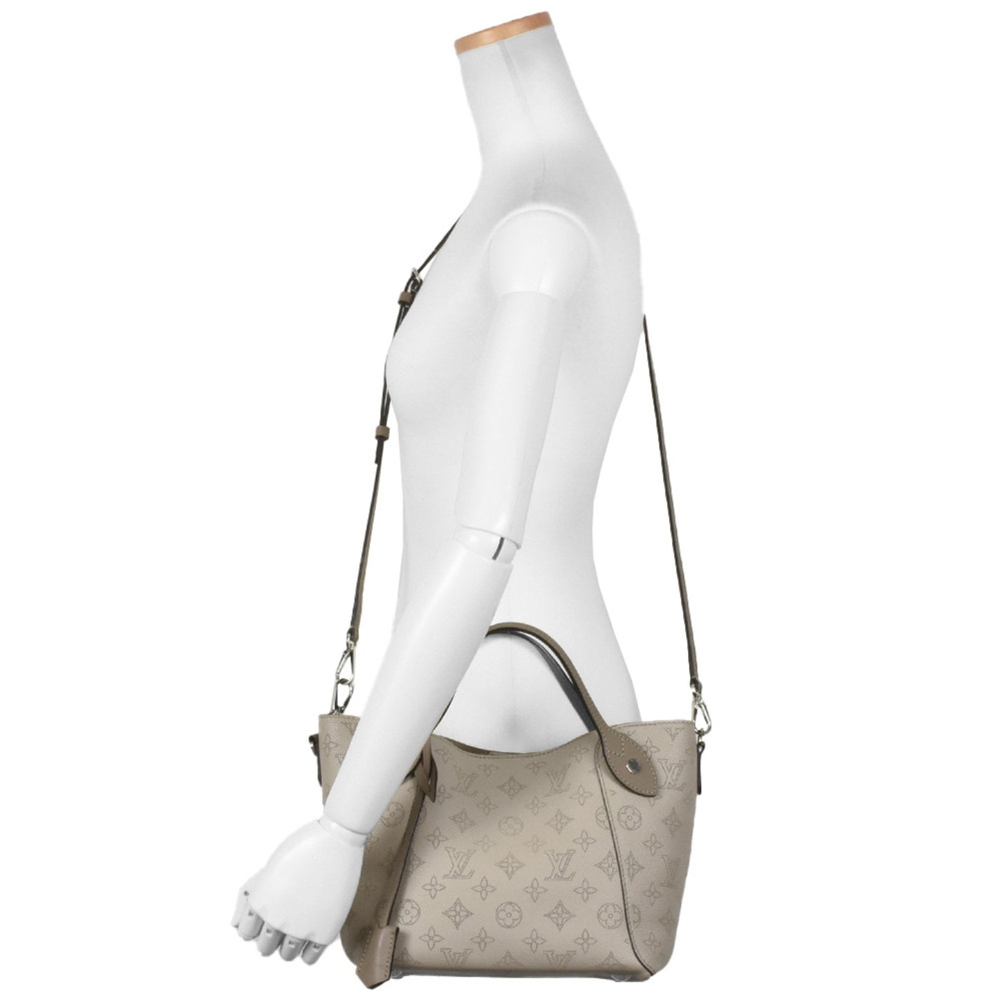 Chic and Practical Beige Leather Shoulder Bag with Detachable Strap