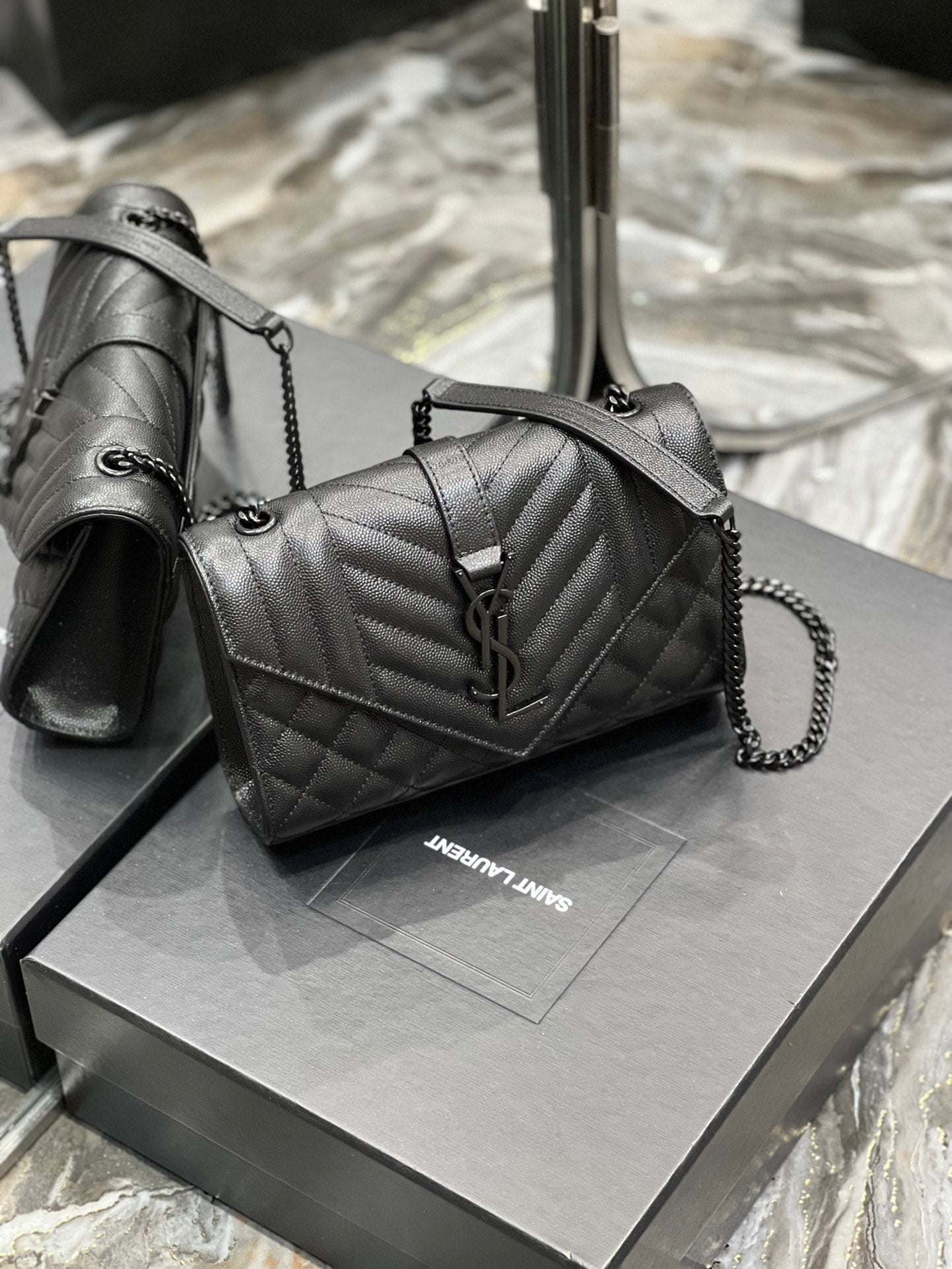GLAMI Small Bag Black In Mix Matelasse For Women 8.2in/21cm YSL 600195BOW981000