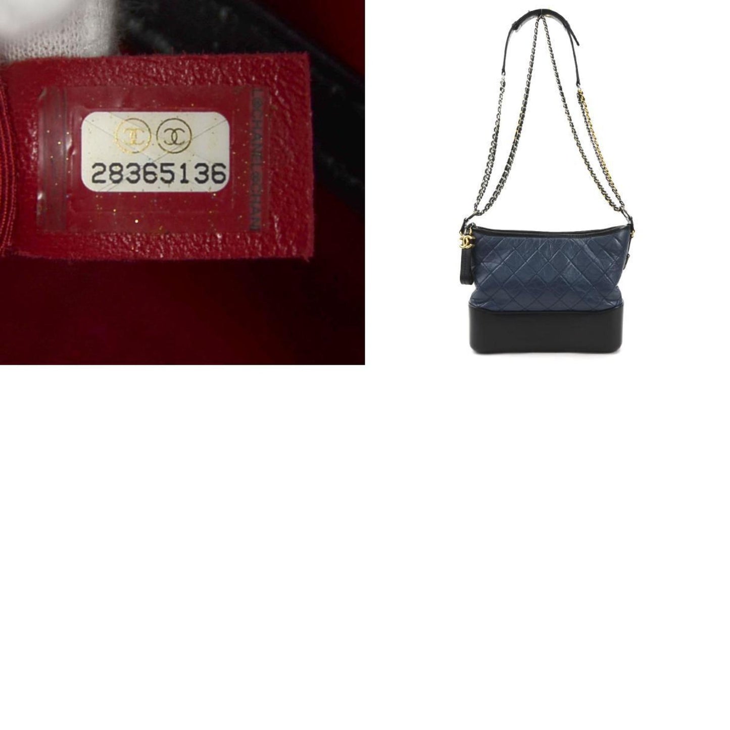 Chanel Chanel Quilted Leather Hobo Bag BlueBlack