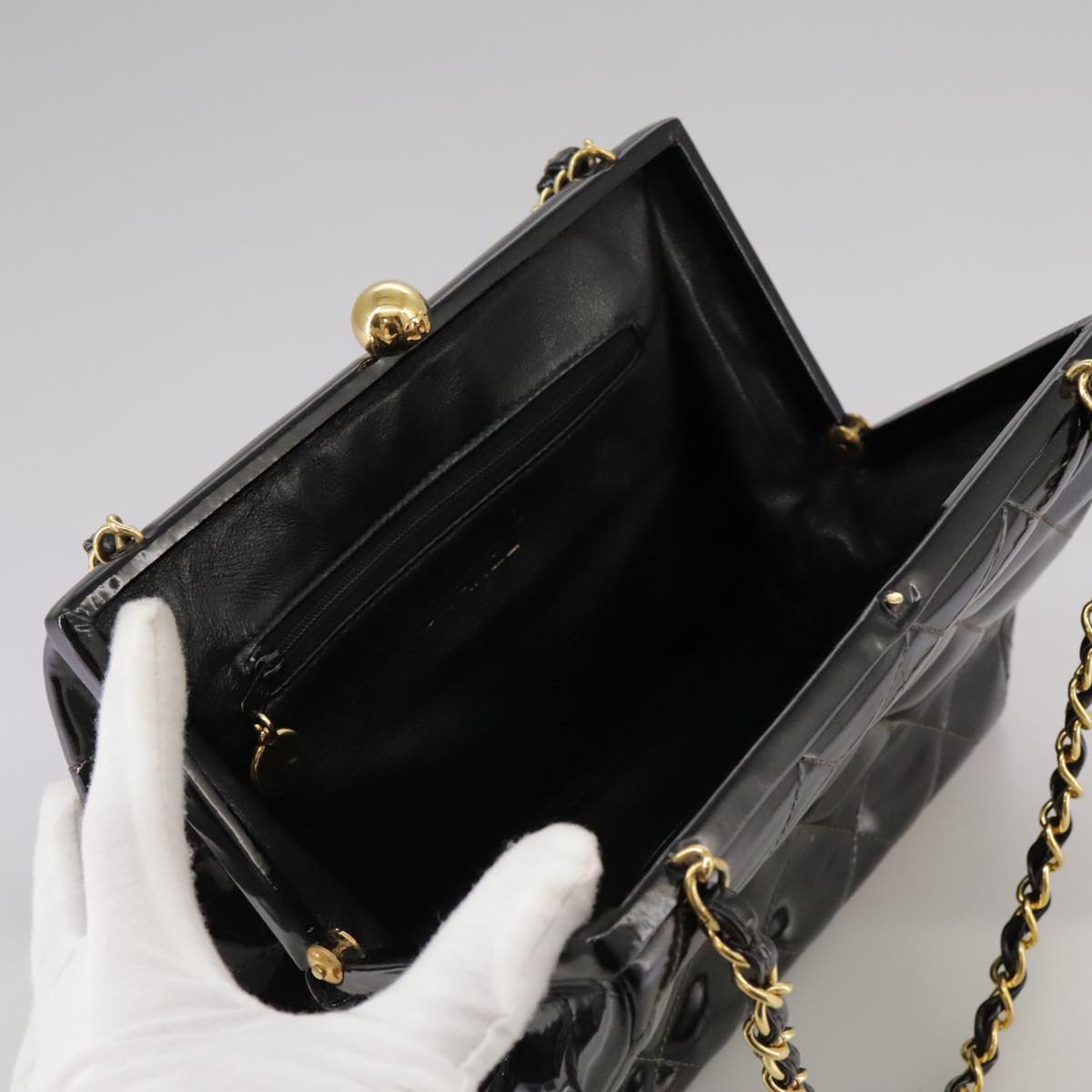 Chanel Vintage Patent Leather Quilted Bag