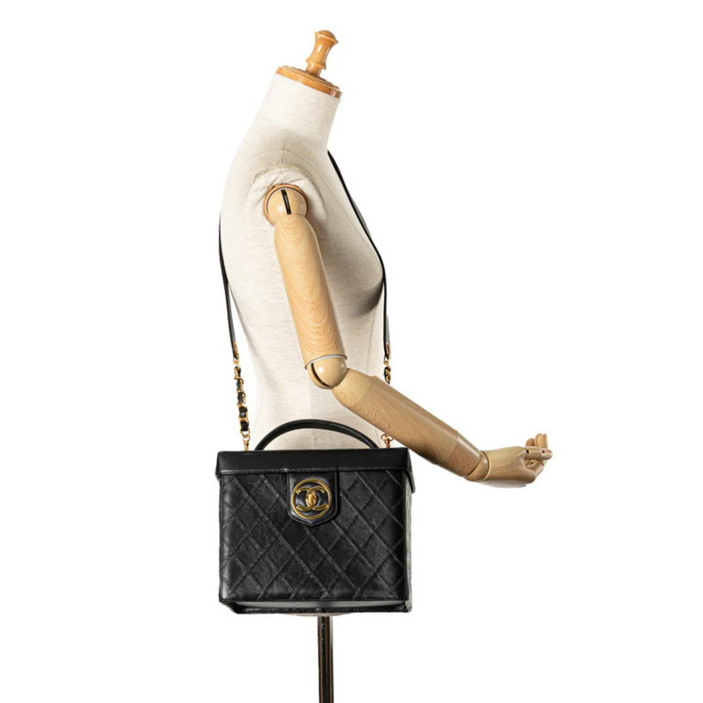 Chanel Vanity Case Quilted Leather Handbag