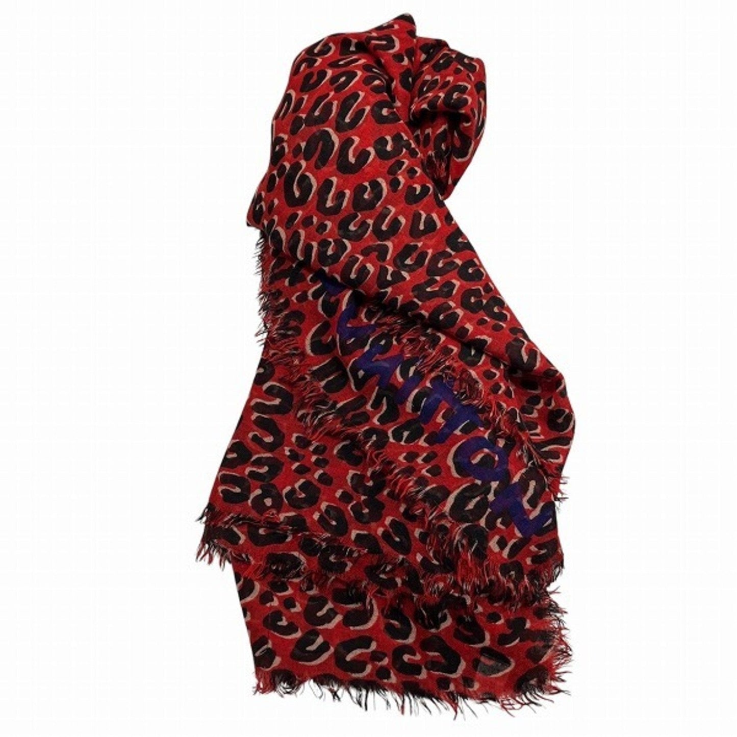 Leopard Print Scarf Red Black