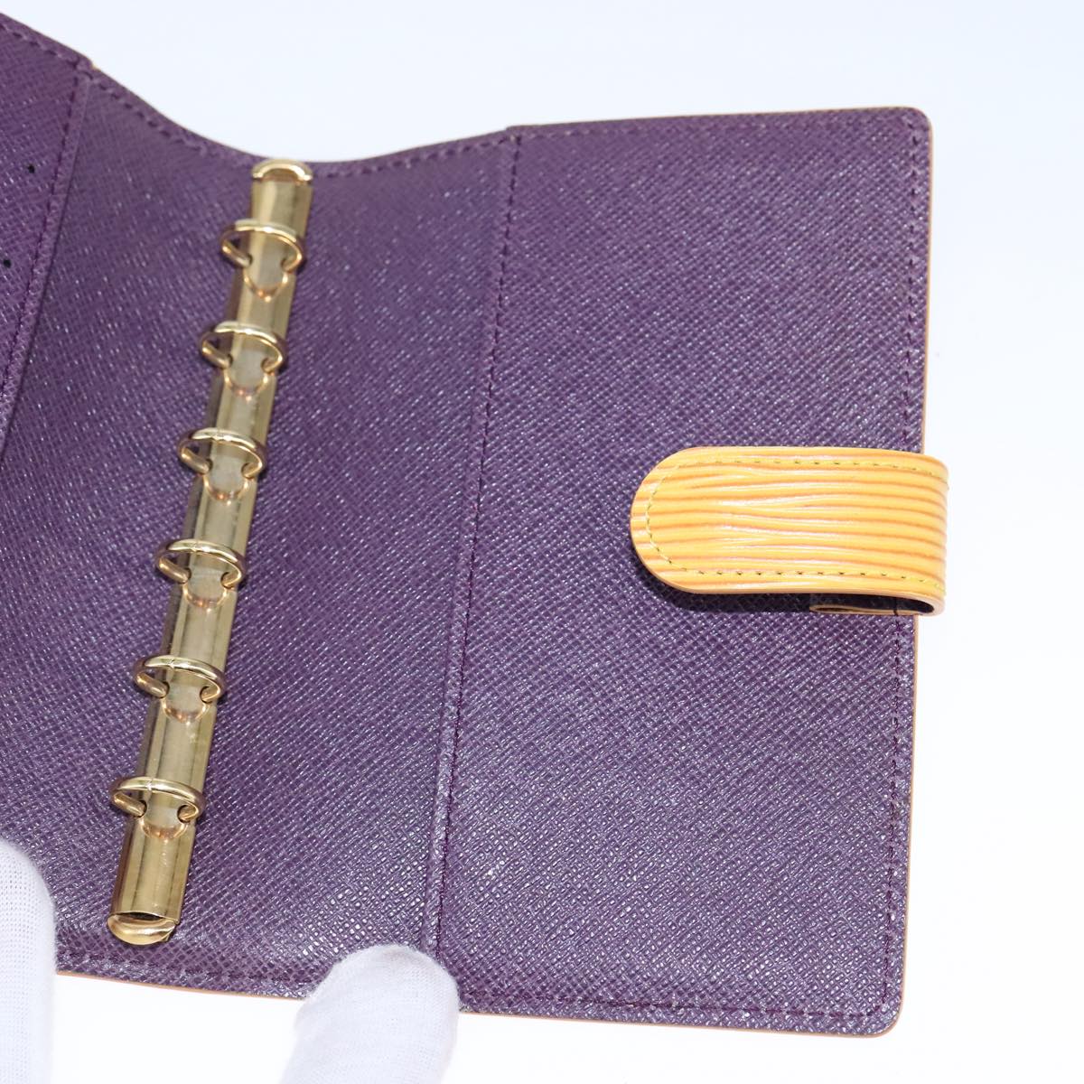 Leather Agenda with Storage Pocket and Metal Fittings