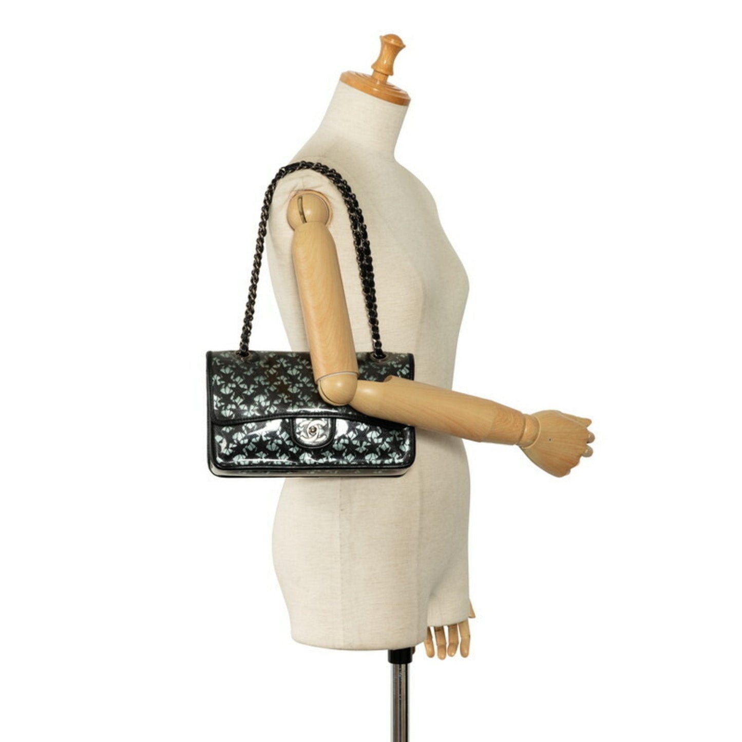Chanel Classic Flap Bag LacePrint Patent Leather