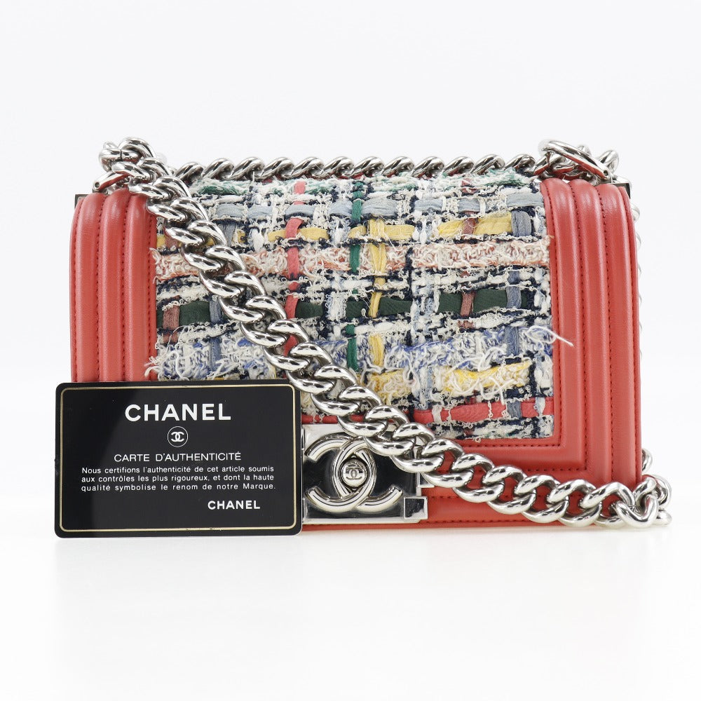 Chanel Boy Chanel Small Flap Bag Red Tweed