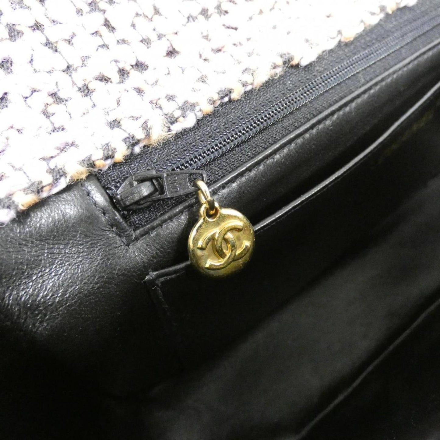 Chanel Tweed Coco Handle Bag with Dust Bag and Card