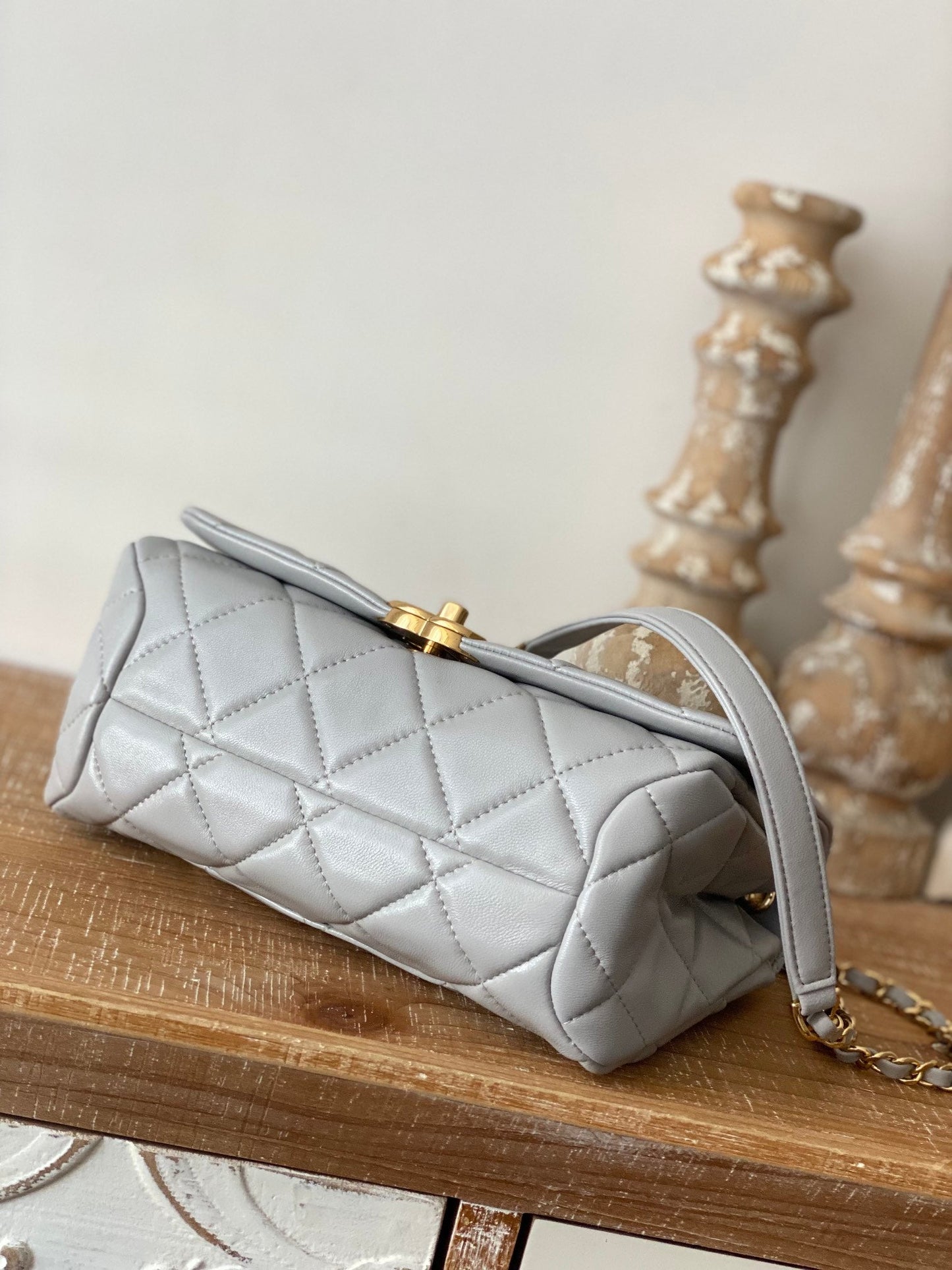 CHLLarge GlamIap Grey Bag For Women 23cm/9in