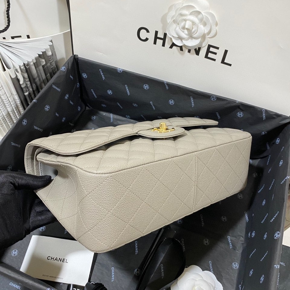 CHLLarge Classic Handbag Gold Hardware Grey For Women Handbags, Shoulder Bags 11.8in/30cm
