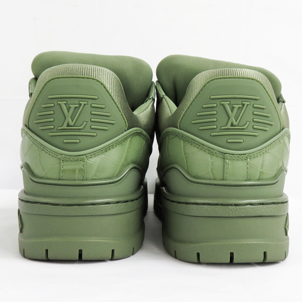 Louis Vuitton LV Trainer Maxi Line Trainers 1 ACN1V Karki 7 26.0cm Push Farrel ather Green Shoes Beauty