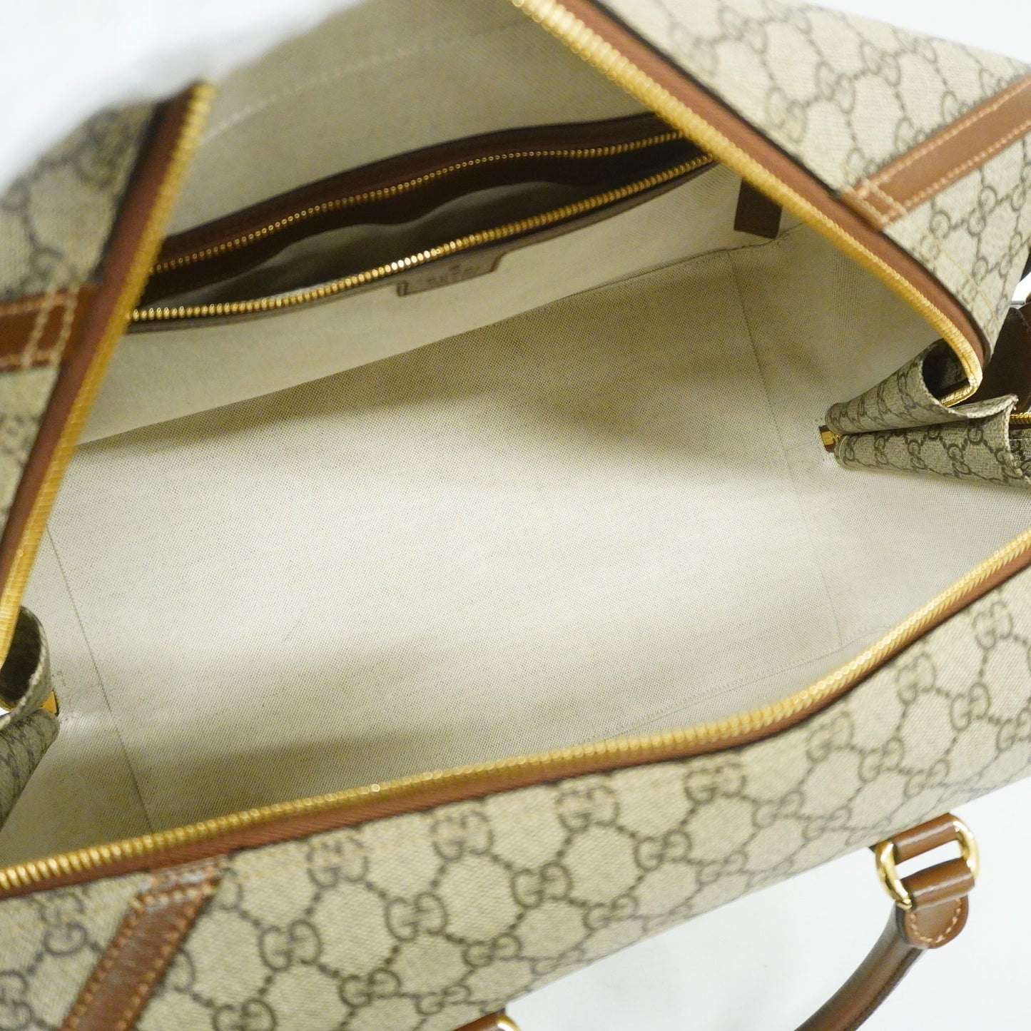 GUCCI Interlocking G 322055 Unisex GG Supreme Boston Bag Beige,Brown