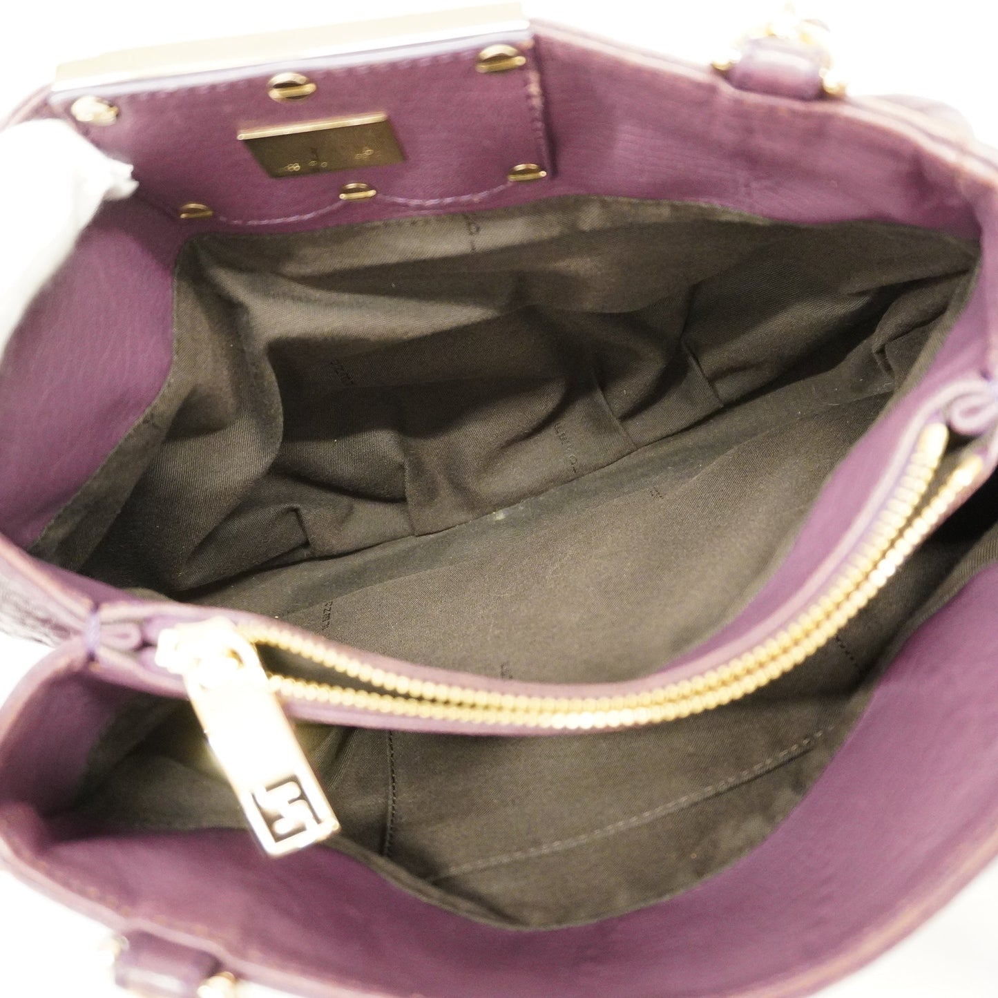 FENDI Tote Bag Women's Leather Tote Bag Purple