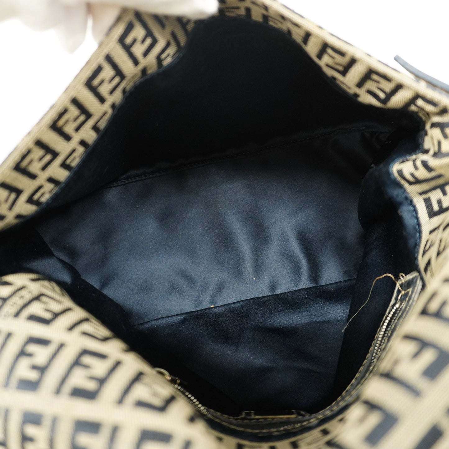 FENDI Zucchino Handbag Women's Nylon Handbag Navy