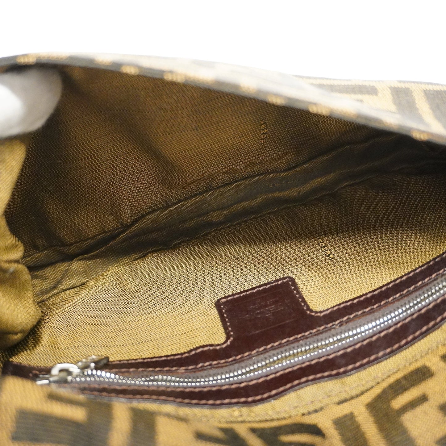 FENDI Zucca Mamma Bucket Women's Nylon Canvas Handbag Brown