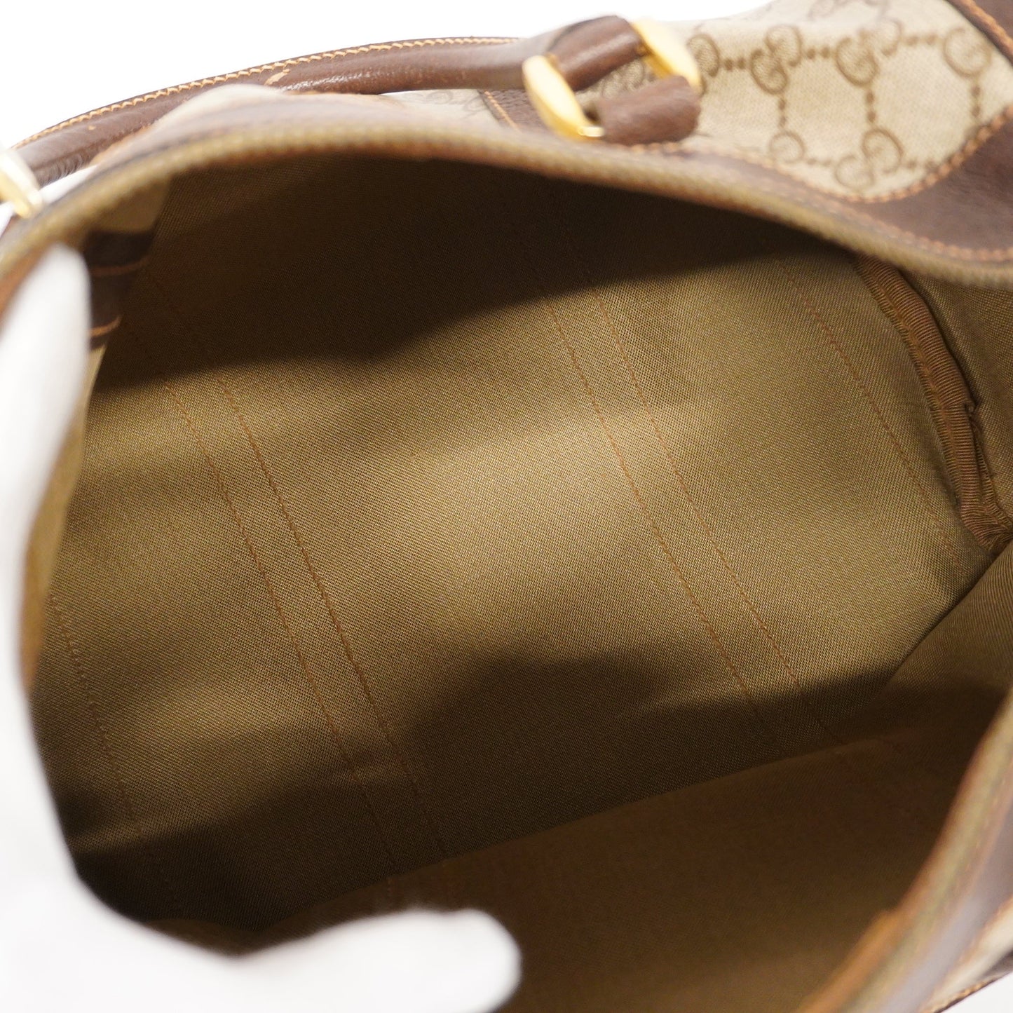 GUCCI GG Supreme GG Supreme 98 002 468 Women's PVC,Leather Handbag Beige