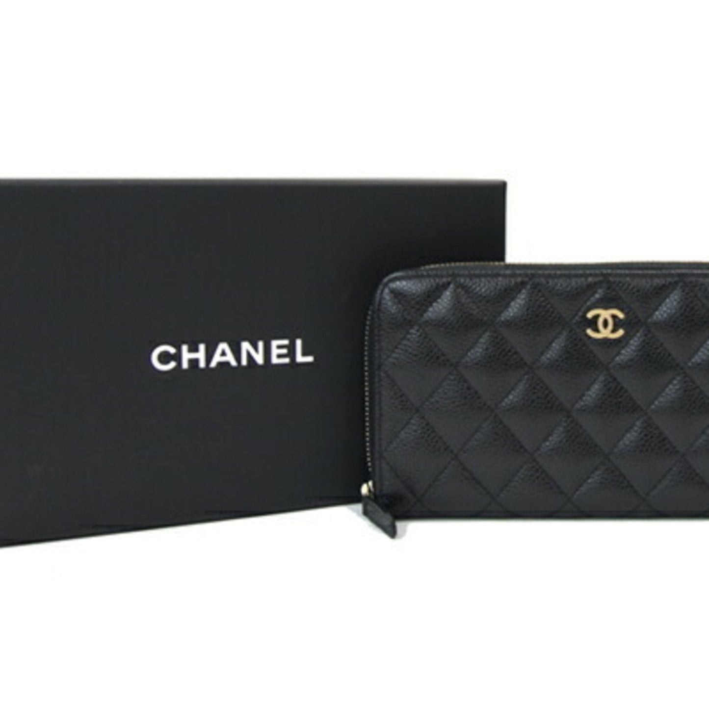 Chanel Quilted Leather Wallet with Box and Dust Bag
