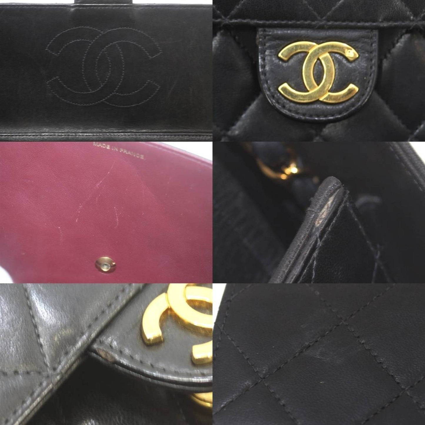 Chanel Timeless Leather Handbag with Box and ity Card