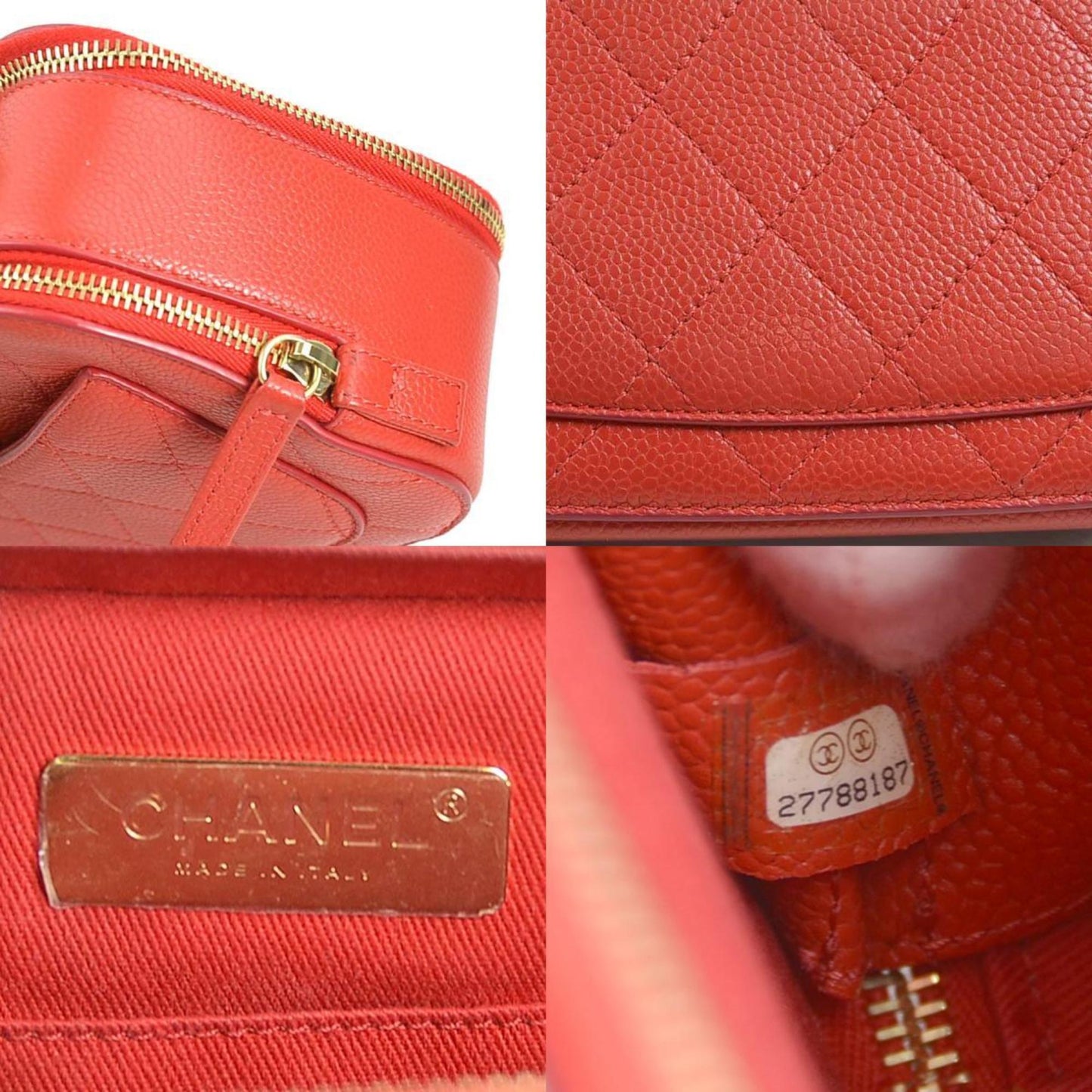 Chanel Luxury Leather Vanity Case with Dust Bag and Card