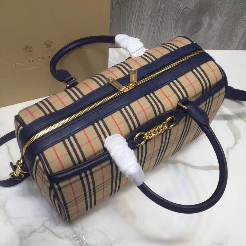 GLAMI Small 1983 Check LiNike Bowling Bag Blue/Brown For Women, Women’s Bags 9.1in/23cm